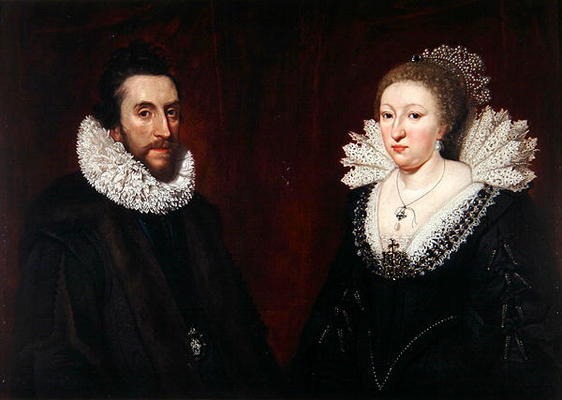Double Portrait of Thomas Howard, 14th 'Collector' Earl of Arundel, and his wife Aletheia Talbot, 16 à Daniel Mytens