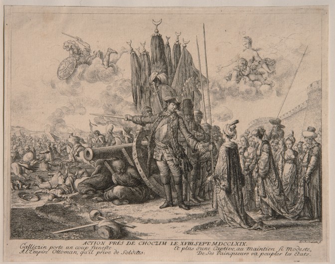 Prince Alexander Mikhaylovich Golitsyn at the Siege of the Khotyn Fortress 1769 à Daniel Nikolaus Chodowiecki