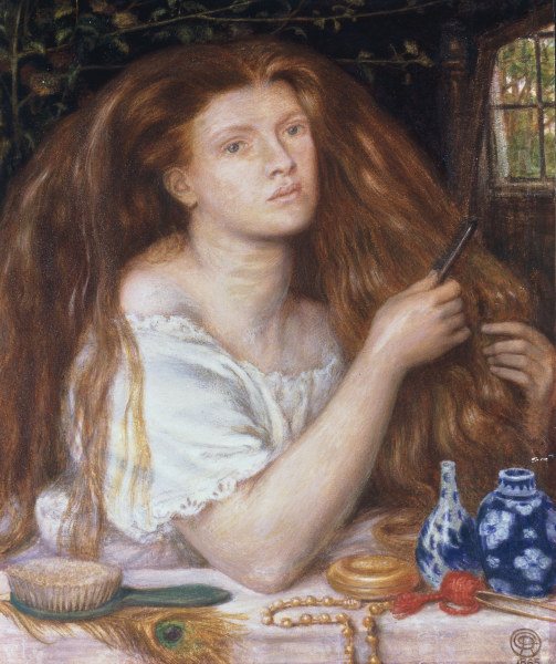 D.Rossetti, Woman Combing her Hair, 1865 à Dante Gabriel Rossetti