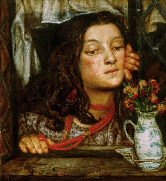Rossetti / Girl at a lattice / Painting à Dante Gabriel Rossetti