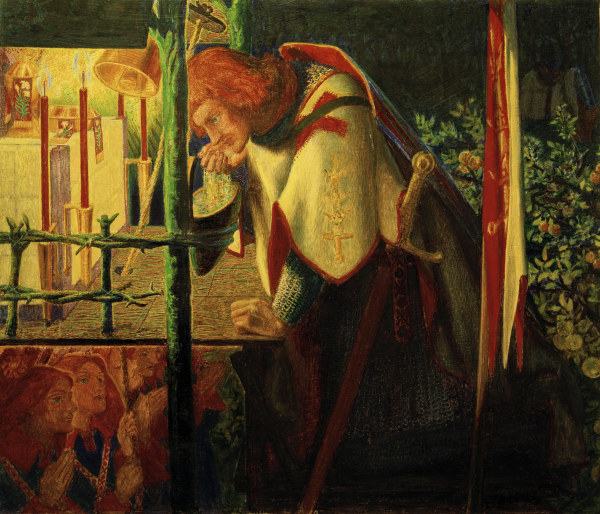 Rossetti / Sir Galahad at ruined chapel à Dante Gabriel Rossetti