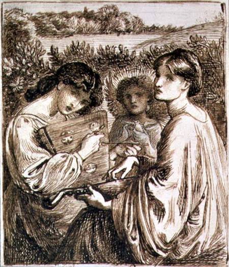 Study for 'The Bower Meadow' à Dante Gabriel Rossetti