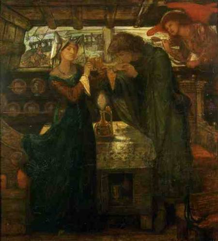 Tristram and Isolde Drinking the Love Potion à Dante Gabriel Rossetti