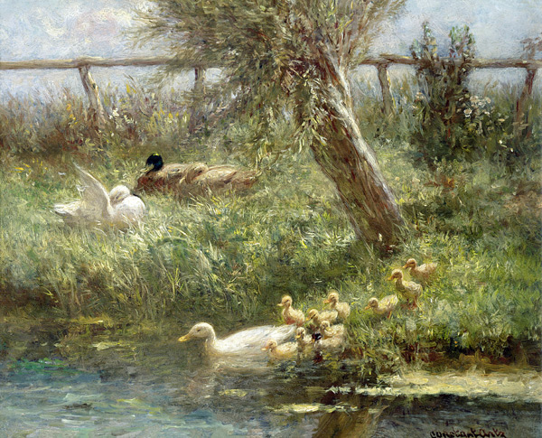 Ducks and ducklings à David Adolph Constant Artz