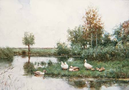 Ducks in a River Landscape à David Adolph Constant Artz