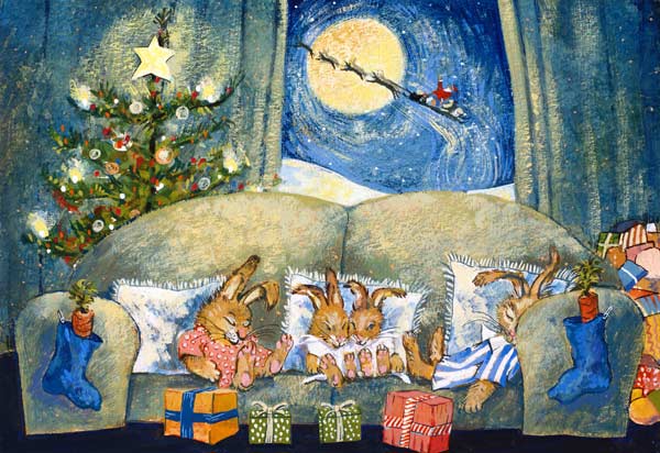 Christmas, sleeping rabbits, 1995  à David  Cooke