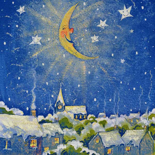 Christmas Moon (w/c on paper)  à David  Cooke