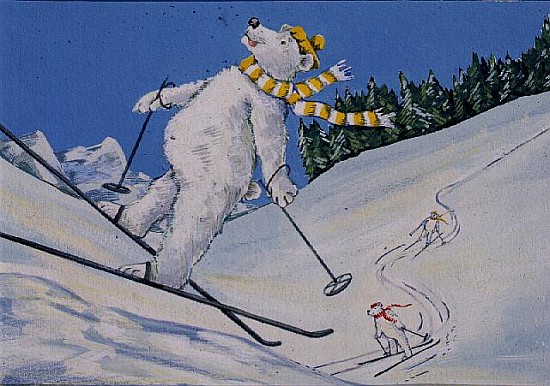 Polar Bears Skiing  à David  Cooke