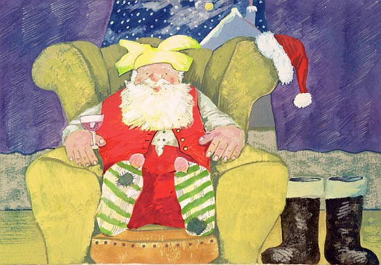Santa Warming his Toes  à David  Cooke