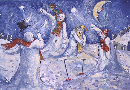Snowmen throwing snowballs, 1995  à David  Cooke