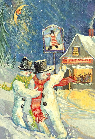 The Jolly Snowman (gouache)  à David  Cooke