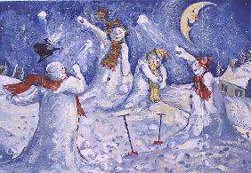 Snowmen throwing snowballs, 1995 