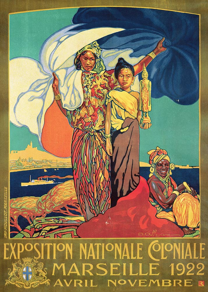 Poster advertising the 'Exposition Nationale Coloniale', Marseille à David Dellepiane
