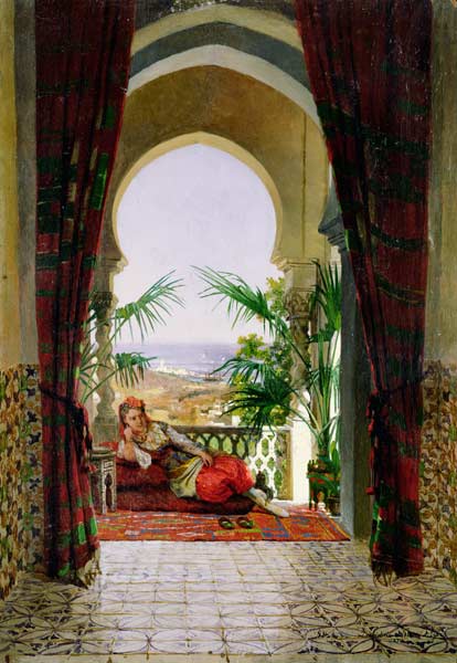 An odalisque on a terrace à David Emil Joseph de Noter