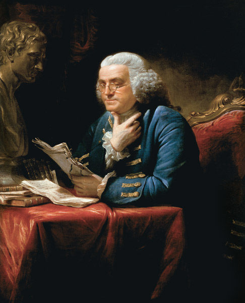 Portrait of Benjamin Franklin à David Martin