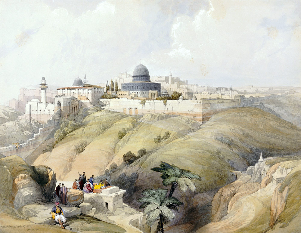 Blick auf Jerusalem. Frühes 19. Jahrhundert à David Roberts