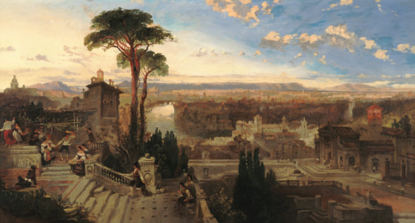 Rome, twilight, view from the Convent of San Onofrio on Mount Janiculum, c.1853-55 à David Roberts