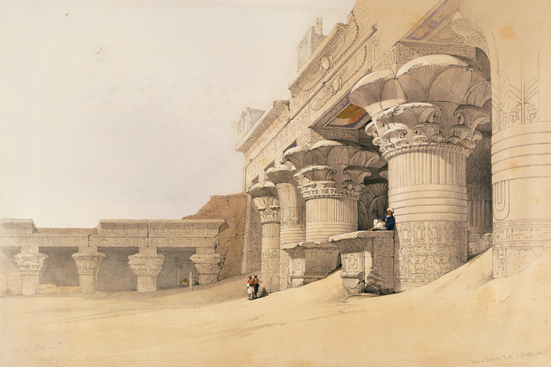 Temple of Horus, Edfu, from ''Egypt and Nubia''; engraved by Louis Haghe (1806-85) published in Lond à David Roberts