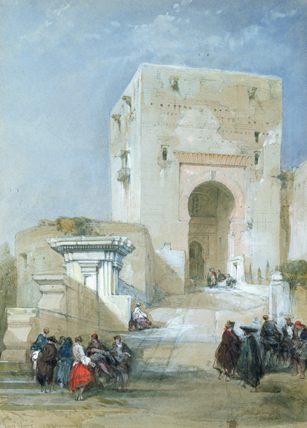 The Gate of Justice, Entrance to the Alhambra, 1833 (pencil à David Roberts