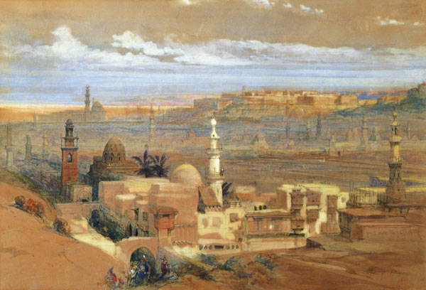 Cairo from the Gate of Citizenib, looking towards the Desert of Suez  on à David Roberts