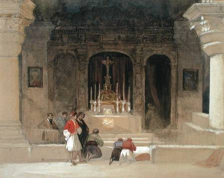 Chapel of St. Helena, Holy Sepulchre, Jerusalem, from 'The Holy Land', 1842-49 (w/c à David Roberts