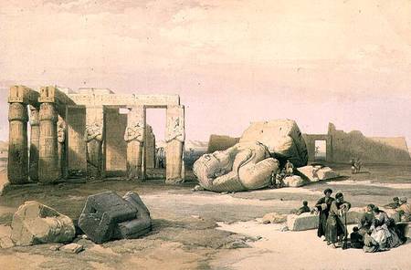 Fragments of the Great Colossus, at the Memnonium, Thebes à David Roberts
