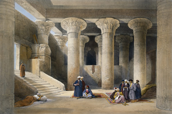 Interior of the Temple at Esna, Upper Egypt, from ''Egypt and Nubia''; engraved by Louis Haghe (1806 à David Roberts