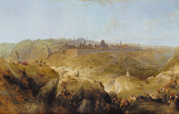 Pilgrims approaching Jerusalem à David Roberts
