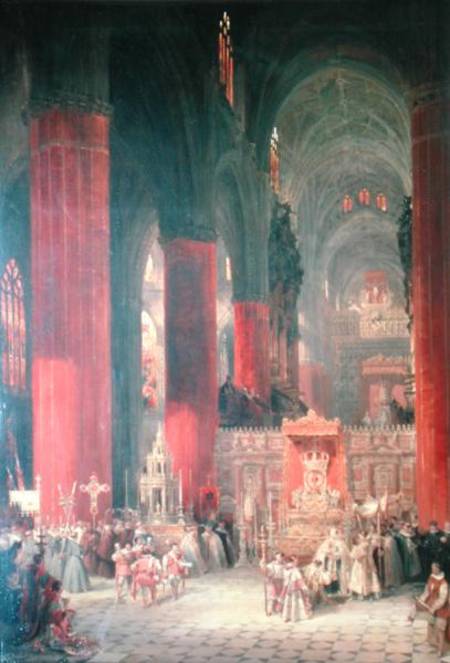 Procession in Seville Cathedral à David Roberts