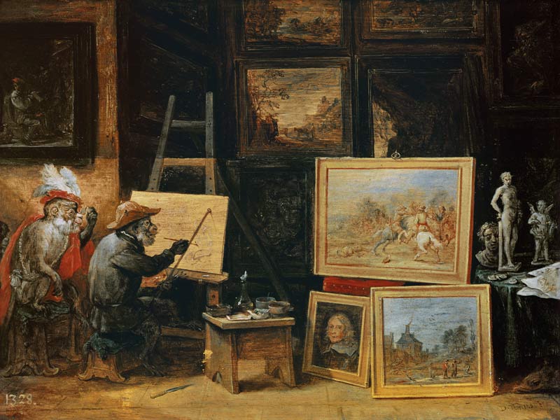 The Monkey Painter à David Teniers
