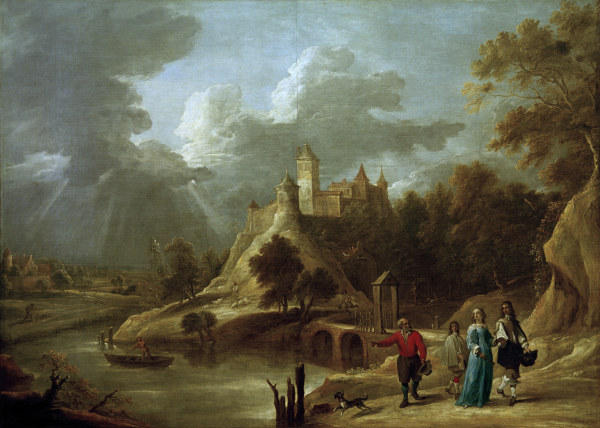 D.Teniers d.J., Landschaft mit Burg und à David Teniers