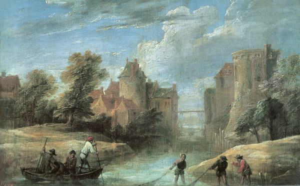 D.Teniers d.J., Landschaft mit Fischern à David Teniers
