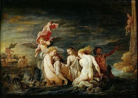 Hero and Leander: Leander Found by the Nereids, copy of a painting by Domenico Feti à David Teniers