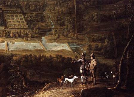 Landscape with sportsmen à David Teniers