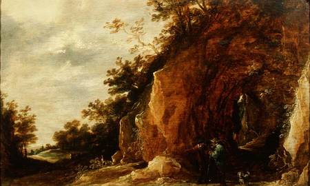 Landscape with Travellers (one of a pair) à David Teniers