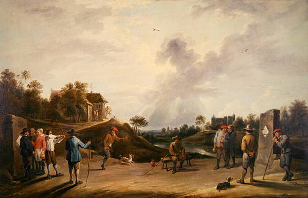 The Archery Contest (oil on canvas) à David le Jeune Teniers