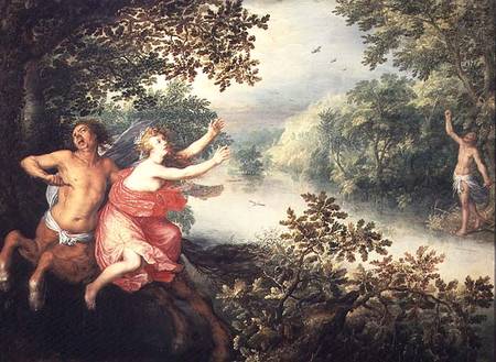 Hercules, Deianeira and the centaur Nessus à David Vinckboons
