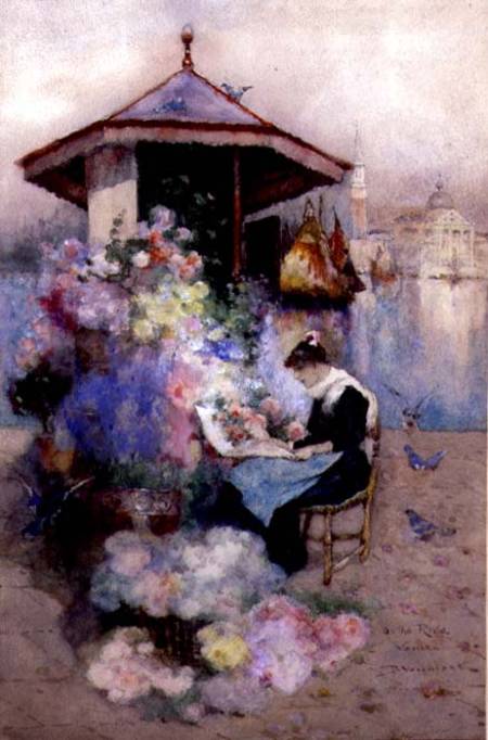 Flower Seller on the Riva, Venice à David Woodlock