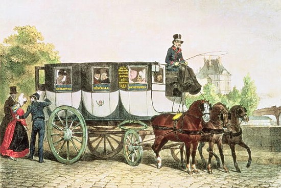 Entreprise Generale des Omnibus'', coach from Monnaie to Jardin du Roi, c.1815 à Denis-Auguste-Marie Raffet