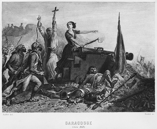 The Siege of Zaragoza in June 1808; engraved by Augustin Burdet (b.1798) à Denis-Auguste-Marie Raffet