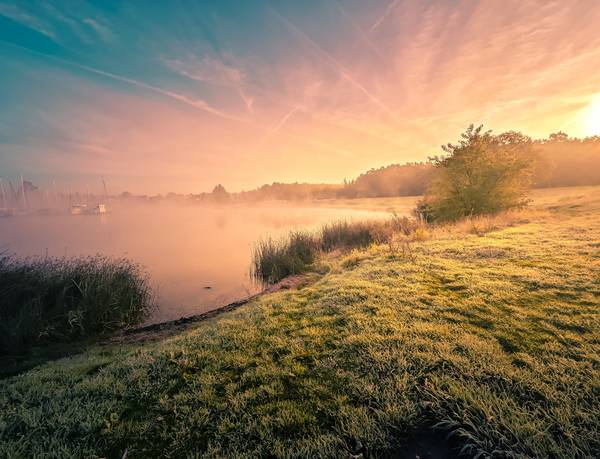 Cospudener See im Nebel und Sonnenaufgang à Dennis Wetzel