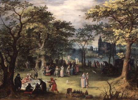 Landscape with `fete galante' à Denys van Alsloot