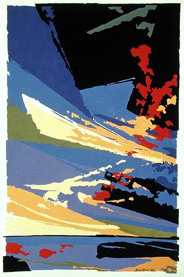 Sunset, St. Ouen, 1985 (gouache on paper)  à Derek  Crow