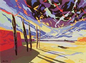 Dramatic Sky, La Rocque, Jersey, 1995 (gouache on paper) 