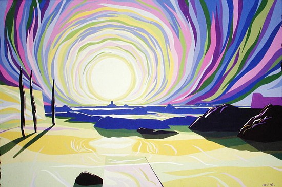 Whirling Sunrise, La Rocque, 2003 (gouache on paper)  à Derek  Crow
