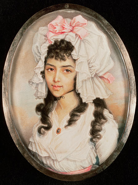 Miniature Portrait of a Girl à Diana