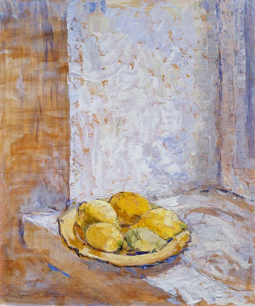 Lemons on the window sill, 1993 (board)  à Diana  Schofield