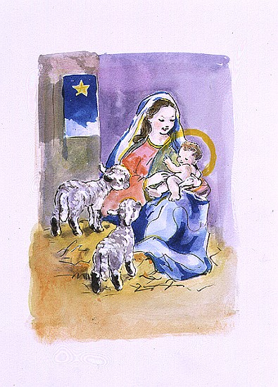 Two Curious Lambs, 1996 (w/c)  à Diane  Matthes