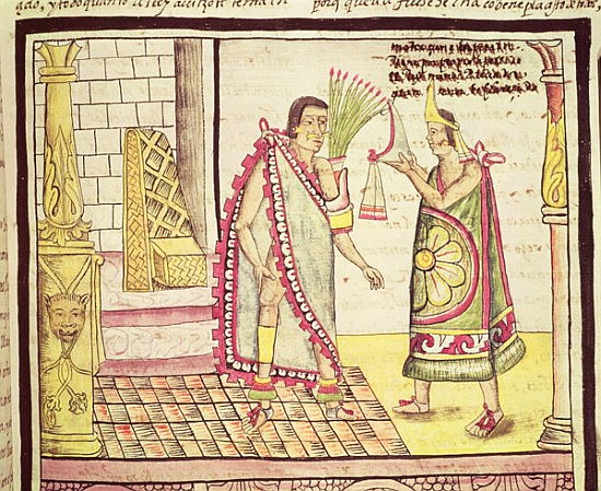 Fol.152v The Crowning of Montezuma II (1466-1520) the Last Mexican Emperor in 1502 à Diego Duran