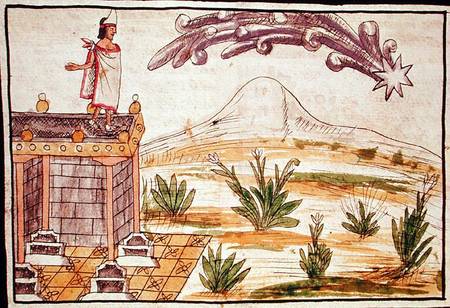 Montezuma II (1466-1520) watching a comet à Diego Duran